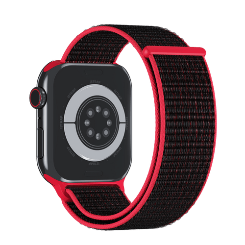 Bright Crimson/Black Sport Loop for Apple Watch iSTRAP
