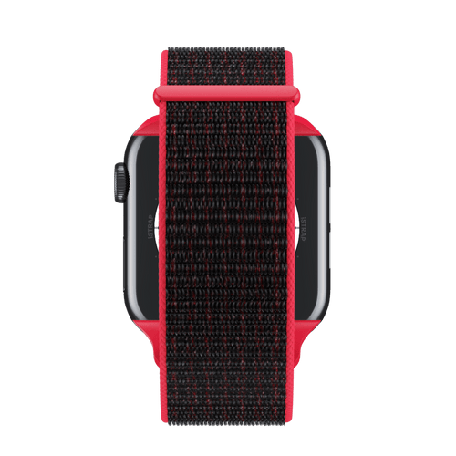 Bright Crimson/Black Sport Loop for Apple Watch iSTRAP