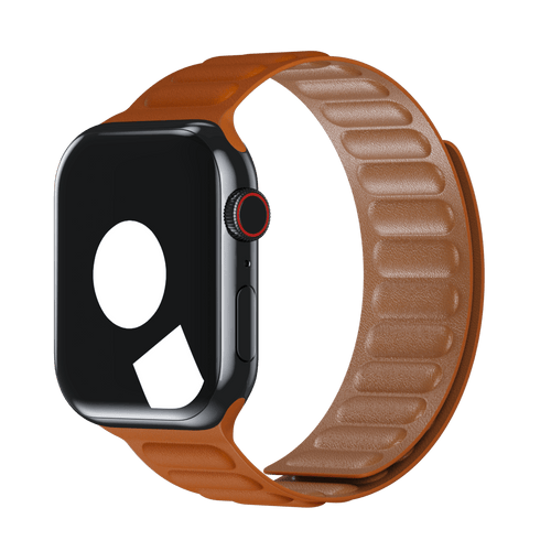 Golden Brown Leather Link for Apple Watch iSTRAP