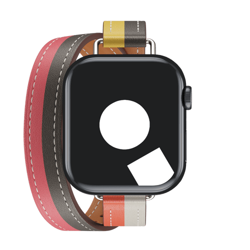 Orange/Blanc Attelage Double Tour for Apple Watch iSTRAP
