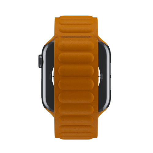 California Poppy Leather Link for Apple Watch