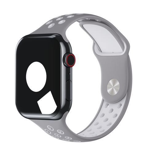 Flat Silver/White Sport Band Active for Apple Watch