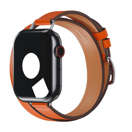 Orange Attelage Double Tour for Apple Watch