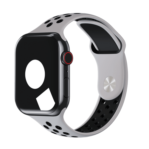 Pure Platinum/Black Sport Band Active for Apple Watch