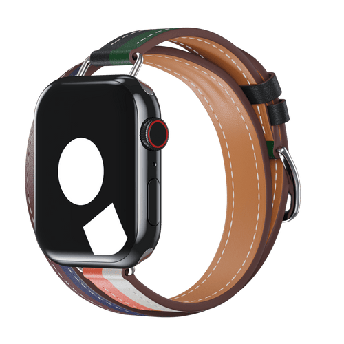 Rouge H/Bleu Saphir Attelage Double Tour for Apple Watch